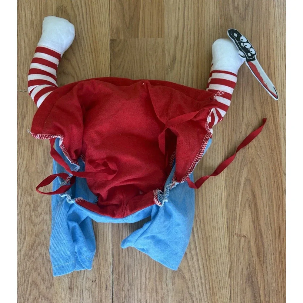 Pet Deadly Doll Halloween Dog Costume Style A Red/Blue/White Polyester size S/M